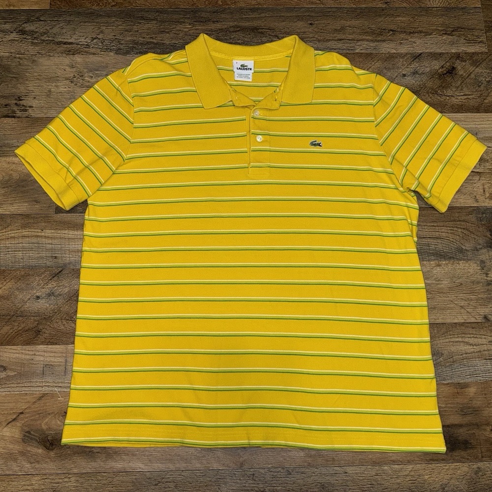 Vintage Lacoste Polo Shirt Made in Korea Size 7 XXL Yellow Preppy 90s Y2K